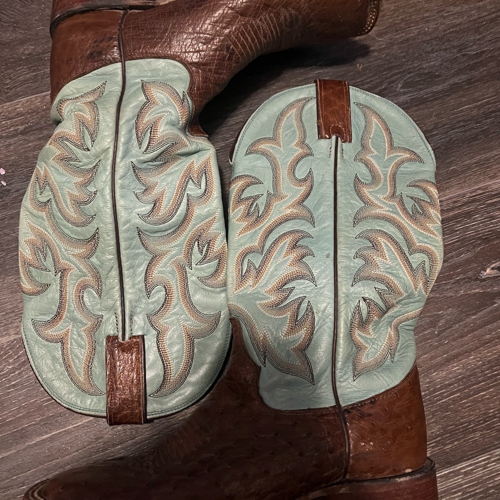 Justin Brown and Turquoise Western Boots